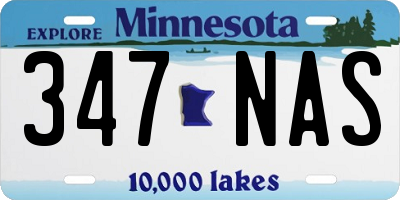 MN license plate 347NAS