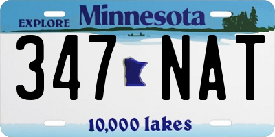 MN license plate 347NAT