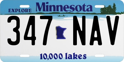 MN license plate 347NAV