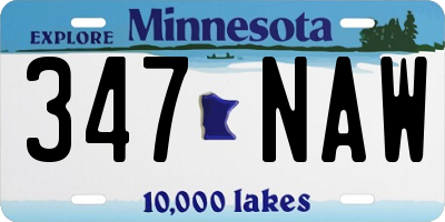 MN license plate 347NAW