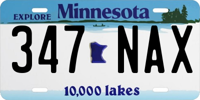 MN license plate 347NAX