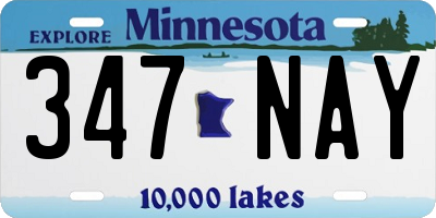 MN license plate 347NAY