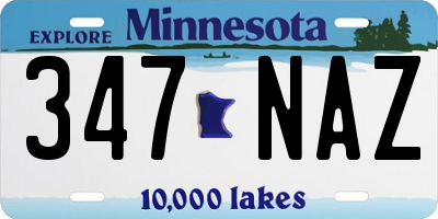MN license plate 347NAZ