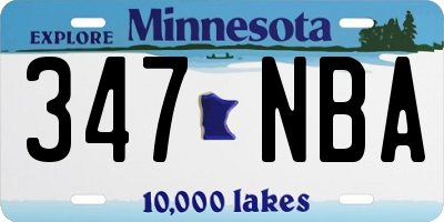 MN license plate 347NBA