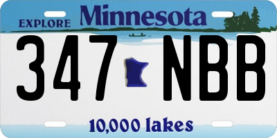 MN license plate 347NBB