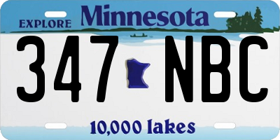 MN license plate 347NBC
