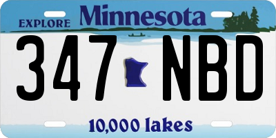 MN license plate 347NBD