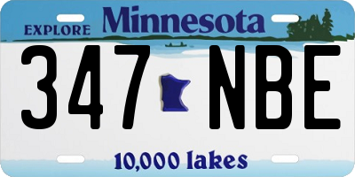 MN license plate 347NBE
