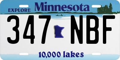 MN license plate 347NBF