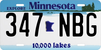 MN license plate 347NBG