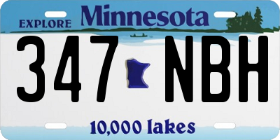 MN license plate 347NBH
