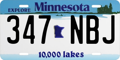 MN license plate 347NBJ