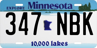 MN license plate 347NBK