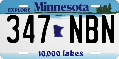MN license plate 347NBN