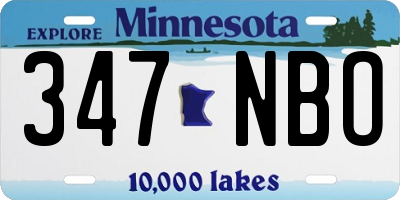 MN license plate 347NBO