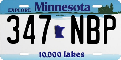 MN license plate 347NBP