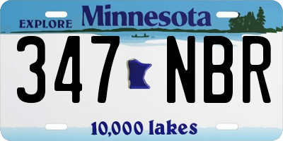 MN license plate 347NBR