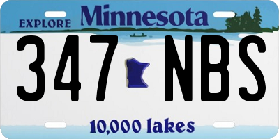 MN license plate 347NBS