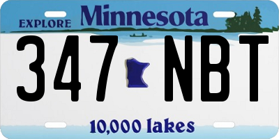 MN license plate 347NBT