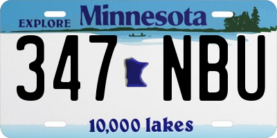 MN license plate 347NBU