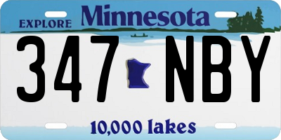 MN license plate 347NBY