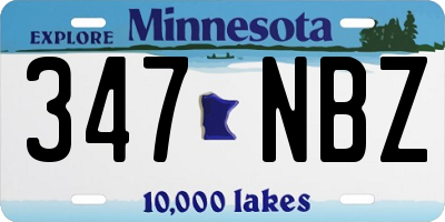 MN license plate 347NBZ