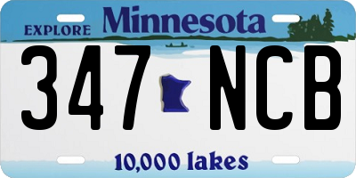 MN license plate 347NCB