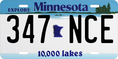 MN license plate 347NCE