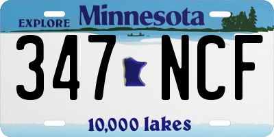 MN license plate 347NCF