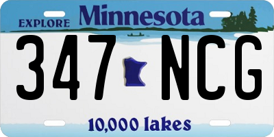 MN license plate 347NCG