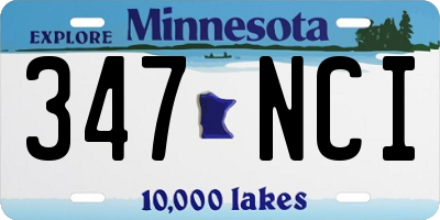 MN license plate 347NCI