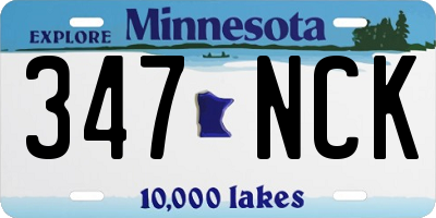 MN license plate 347NCK