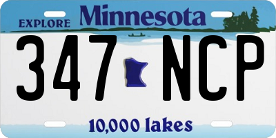 MN license plate 347NCP