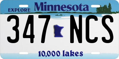 MN license plate 347NCS