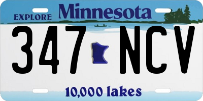 MN license plate 347NCV