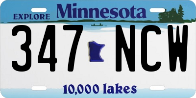 MN license plate 347NCW