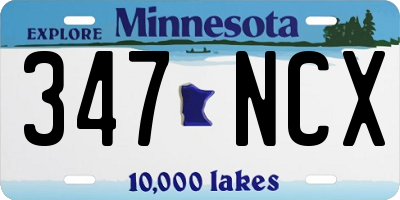 MN license plate 347NCX