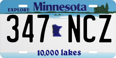 MN license plate 347NCZ