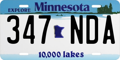 MN license plate 347NDA