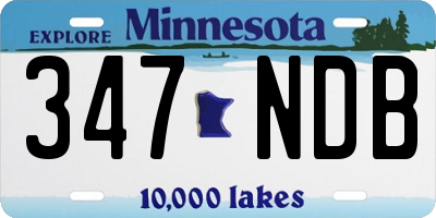 MN license plate 347NDB