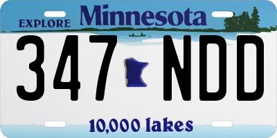 MN license plate 347NDD
