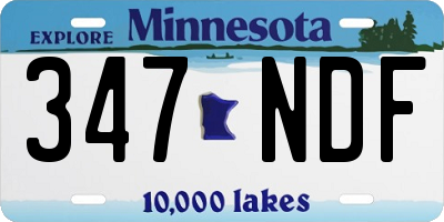 MN license plate 347NDF
