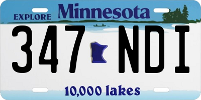 MN license plate 347NDI
