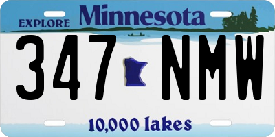 MN license plate 347NMW