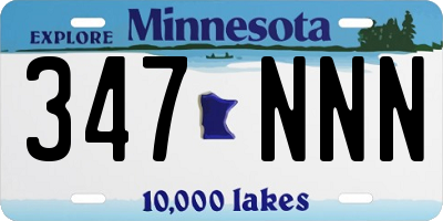 MN license plate 347NNN