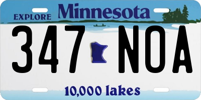 MN license plate 347NOA