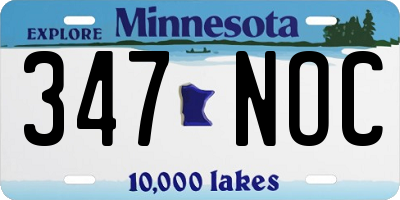 MN license plate 347NOC