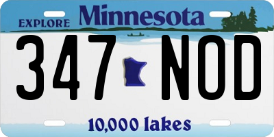 MN license plate 347NOD