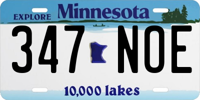 MN license plate 347NOE