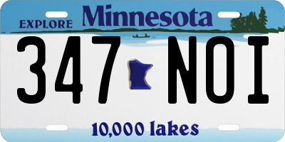 MN license plate 347NOI